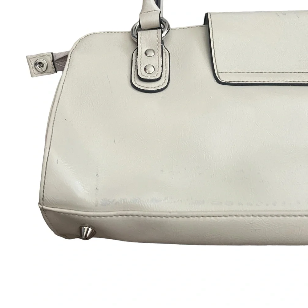 Hillard & Hanson | Y2K purse cream leather medium size shoulder bag